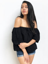 Puff Sleeved Eyelet Top