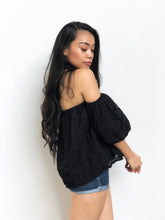 Puff Sleeved Eyelet Top