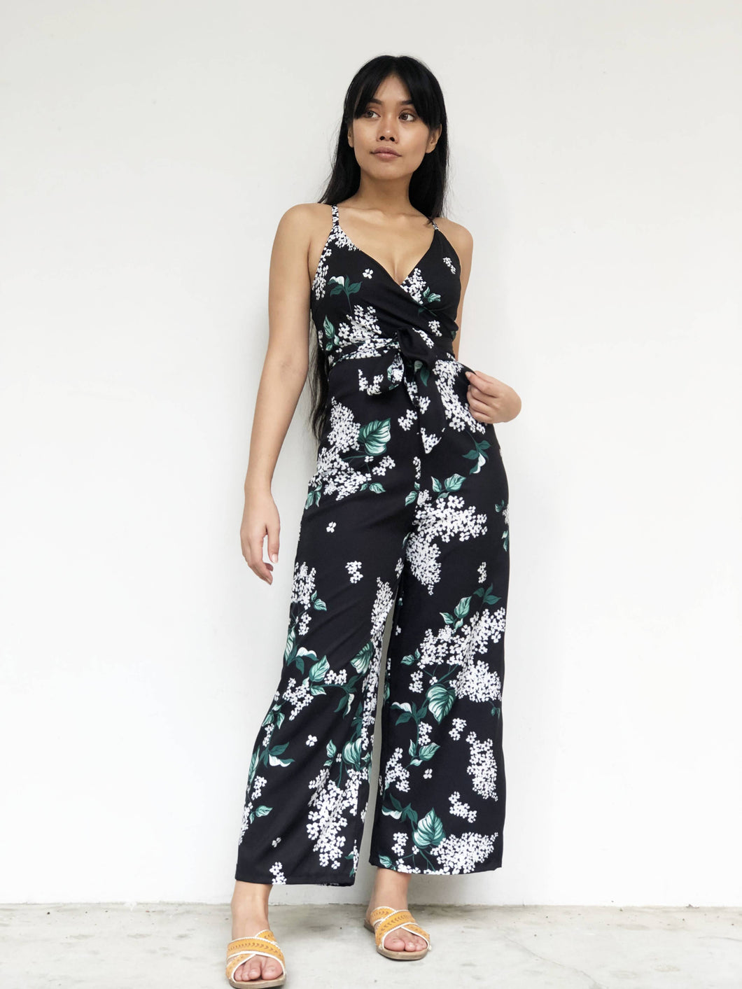 Oriental Floral Print Jumpsuit [BACKORDER]