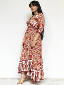 Retro-Printed Maxi Wrap Dress [BACKORDER]