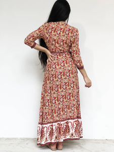 Retro-Printed Maxi Wrap Dress [BACKORDER]