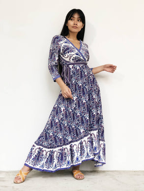 Retro-Printed Maxi Wrap Dress [BACKORDER]