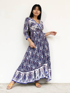 Retro-Printed Maxi Wrap Dress [BACKORDER]