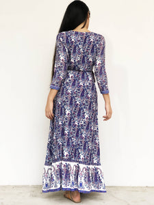 Retro-Printed Maxi Wrap Dress [BACKORDER]