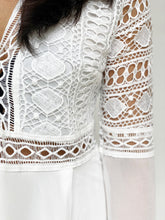 Lace-up Crochet Panelled Dress