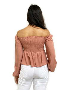 Ruched Front Bardot Top