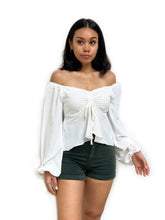Ruched Front Bardot Top