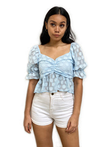 Textured Polka Dot Crop