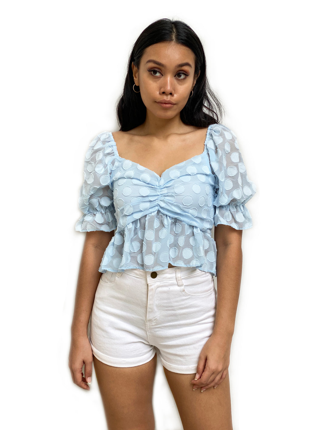 Textured Polka Dot Crop