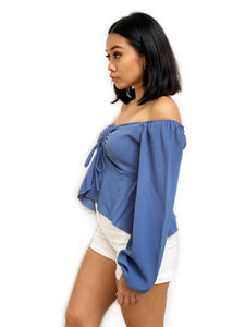 Ruched Front Bardot Top