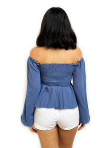Ruched Front Bardot Top