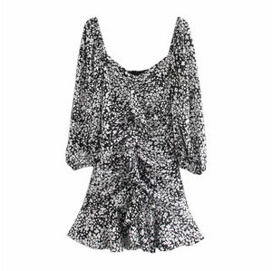 Bubble-Sleeved Fairy Floral Dress