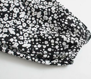 Bubble-Sleeved Fairy Floral Dress