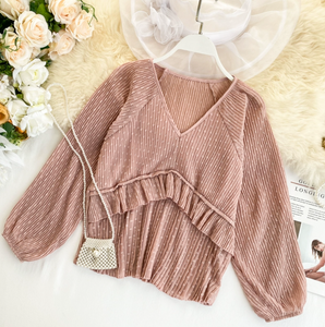 Knotted Frill Chiffon Top