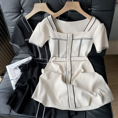 French Retro Knitted Dress