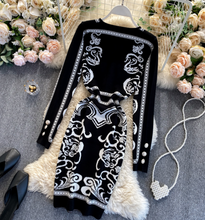 Vintage-Print Knitted Bodycon