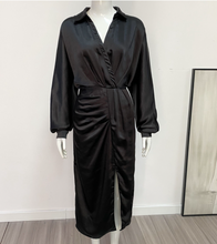 Irregular Pleated Satin Midi [Premium]