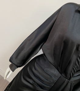 Irregular Pleated Satin Midi [Premium]