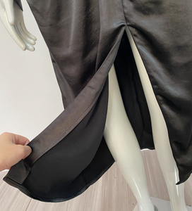 Irregular Pleated Satin Midi [Premium]