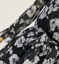Floral Waist-Tie Chiffon Dress