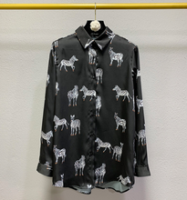Zebra-Print Satin Shirt