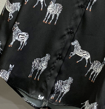 Zebra-Print Satin Shirt
