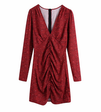 Ruched-Front Printed Shift Dress