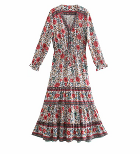 Floral Bohemian Midi Dress
