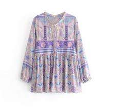 Printed Tassel Tunic Top