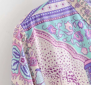 Printed Tassel Tunic Top