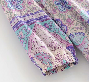 Printed Tassel Tunic Top