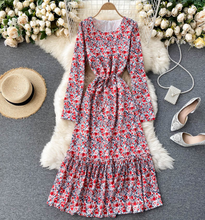 Ruffled Hem Floral Midi Dress