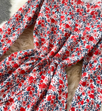 Ruffled Hem Floral Midi Dress