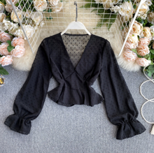 Textured V-neck Crop Top