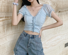 Lace-up Ruffled Top