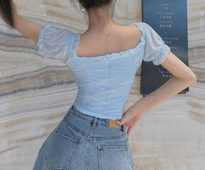 Lace-up Ruffled Top