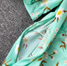 Floral Ribbon-Sleeved Midi