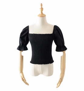 Square-Neck Puff-Sleeved Top
