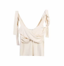 Ribbon-Tie Strap Knitted Top