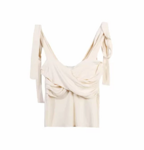 Ribbon-Tie Strap Knitted Top