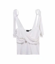 Ribbon-Tie Strap Knitted Top