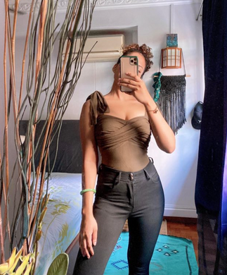 Ribbon-Tie Strap Knitted Top