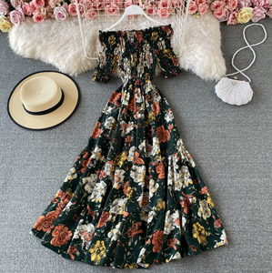 Smocked Floral Midi