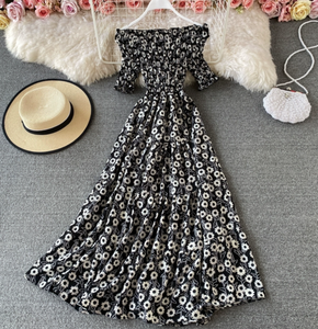 Smocked Floral Midi