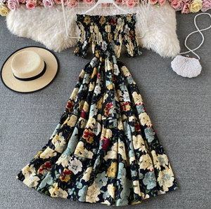 Smocked Floral Midi
