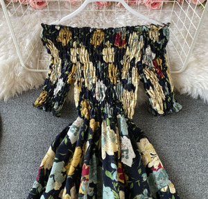 Smocked Floral Midi