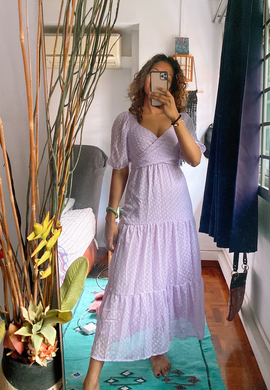 Multi-Tie Textured Polka-Dot Midi [PREMIUM]