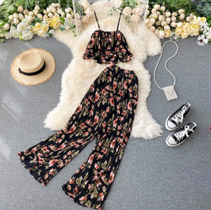Pleated Two-Piece Jumpsuit
