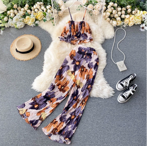Pleated Two-Piece Jumpsuit