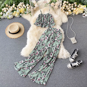 Pleated Two-Piece Jumpsuit